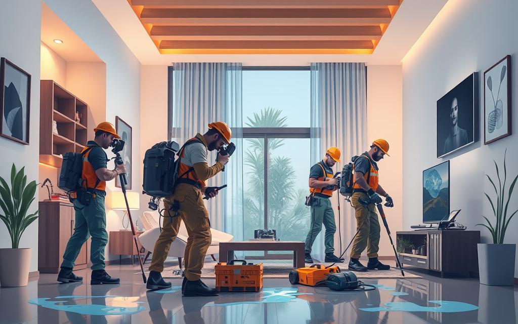 كشف تسربات المياه بالوبرة